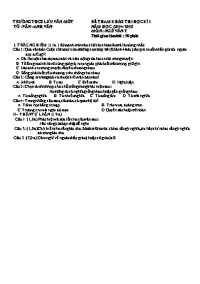 Đề thi tham khảo học kì I (năm 2014 - 2015) môn  Lịch sử 9 - Trường THCS Lưu Văn Mót
